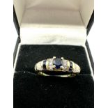 14ct gold sapphire & diamond cluster dress ring (2.6g)