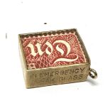 Vintage 9ct gold emergency money charm weight 2.9g