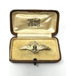 Boxed 9ct gold Kings crown fleet air arm sweetheart brooch