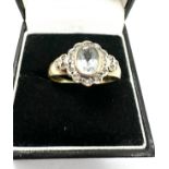 9ct gold gemstone & diamond ring weight 3.8g
