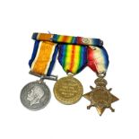 ww1 1914 mons star trio to 6661 pte a.higgins leicester reg wounded in 1915