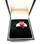 9ct white gold Ruby & diamond statement ring weight 3.8 g