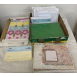 Selection of craft items to include cards/envelopes, card kits and pearl paper 12x12