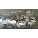 Part tea sets includes Red velvet Royal Strandon tea set and Rosalyn fine bone china