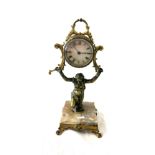 Antique Bronze clock possibly 19th Century height 26cm