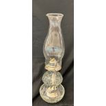 Vintage parrafin oil lamp measures approx 16 inches tall