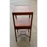 Mahogany one drawer plant stand