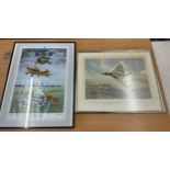 2 Framed aircraft prints includes The Pioneers and Eric H.Day largest measures approx 24 inches by