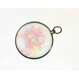 Vintage hologram pendant of Sagittarius in yellow metal mount