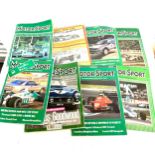 Large selection of vintage motor sports magazines includes 1988, 1924, 1973, 1981 etc