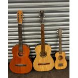 Selection of 3 assorted guitars includes Bontempi etc