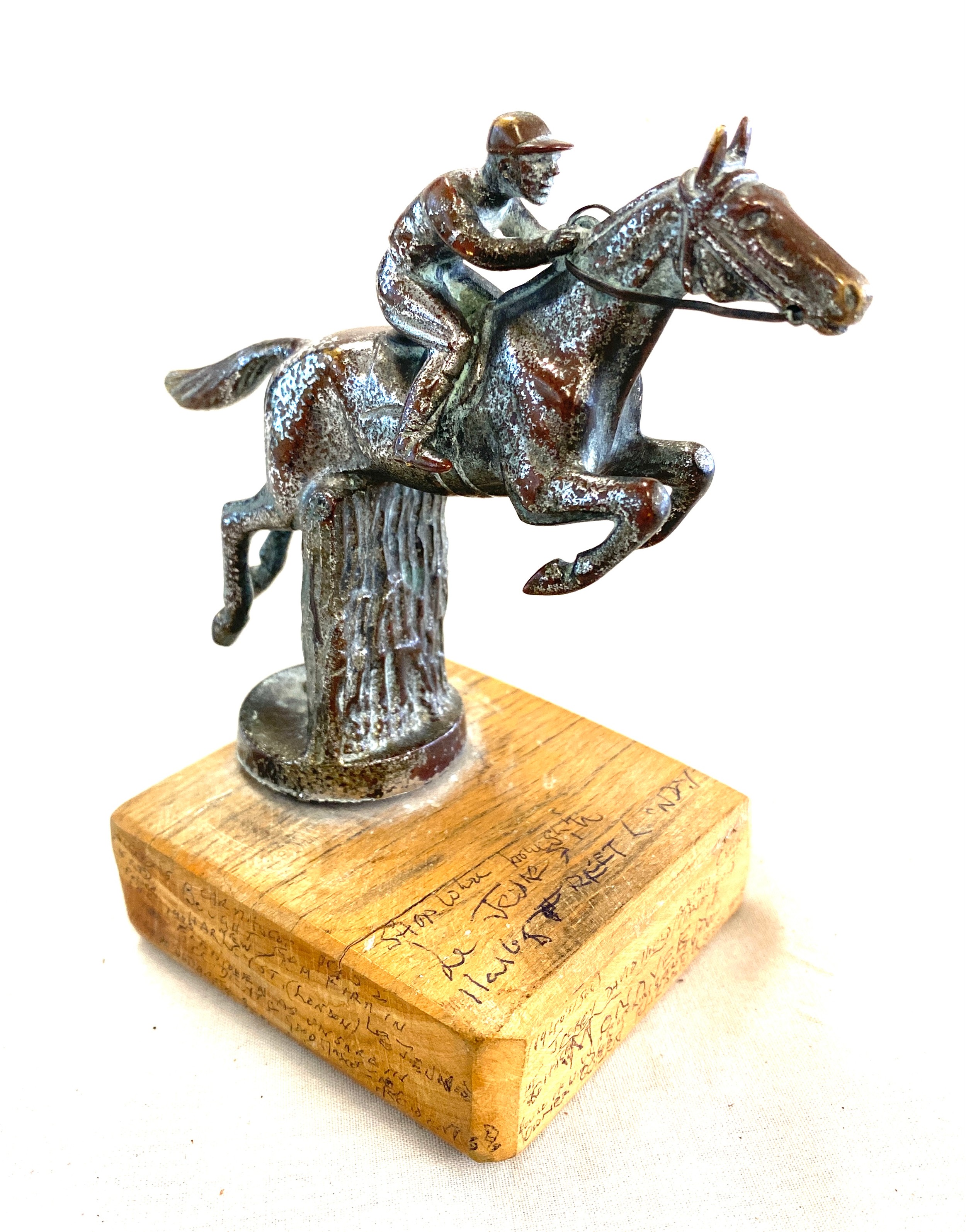 Scarce original 1920's chrome plated bronze car mascot of a race horse - Image 2 of 5