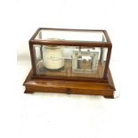 Rare antique beveled glass barograph complete with a dial