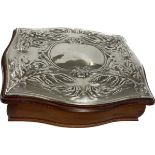 Silver topped jewellery box, hallmarked
