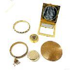 Selection of assorted gold plated items