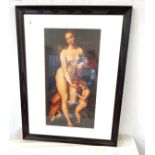 Framed picture of a lady measures approx 8 inches by 26 inches