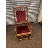 Vintage wooden framed rocking chair