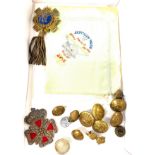 Selection of military buttons includes handkerchief etc