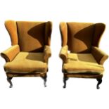 Pair of Queen Anne fire side chairs