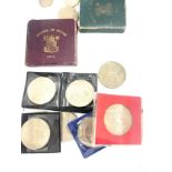 Selection of vintage and later coins includes crowns etc