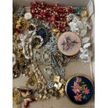 Selection of vintage and later costume jewellery