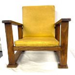 Vintage oak framed childs chair 18 inches tall