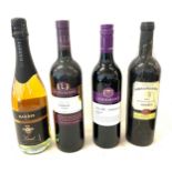 4 Bottles of assorted wine includes Hardys, `lindemans Reserva etc