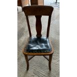 Oak leather seat desk chair