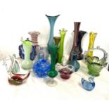 Large selection of vintage Murano glass items