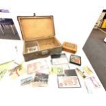 Selection of miscellaneous includes cigarette cards, Prop money etc