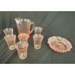 Vintage glass water jug set