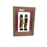 2 Framed native american figures measures approx 21inches by 15inches