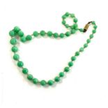Antique string of Jade beads- total length of necklace 43 cm