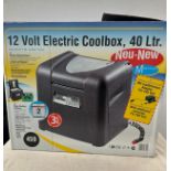 Boxed 12 volt electric cool box, untested
