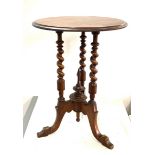 Victorian Barley twist occasional table, approximate measurements: Height 27.5 inches, Diameter 20