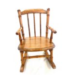 Walnut faux bamboo dolls rocking chair circa 1920's, approximate measurements: Height 13 inches,