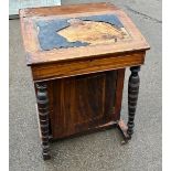 Vintage mahogany childs desk in need of restoration- missing a caster