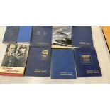 Selection of vintage flying books includes Fighting powers, Air fields of WW2 etc