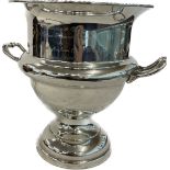 Silver plated wine cooler height approx 10 inches tall