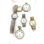 Selection of vintage and later pocket and wrist watches includes Silver pocket watch