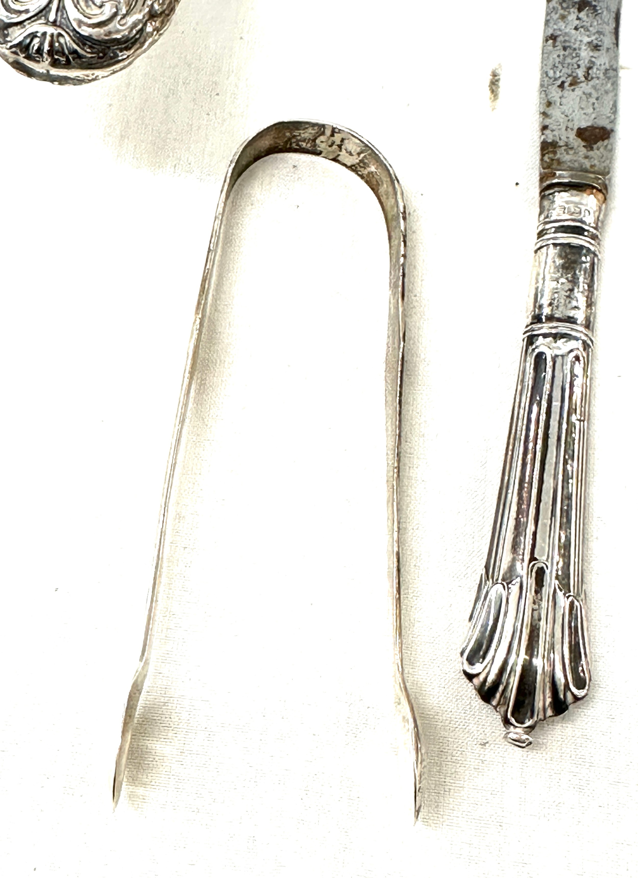 Selection of silver items includes silver handled knives, brush etc - Bild 9 aus 9