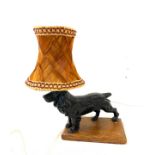 1930s Springer spaniel table lamp and shade, working