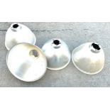 Set of 6 industrial metal light shades, measures approx 22 inches diameter 16.5 inches diameter