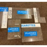 5 Perspex players cigarette signs Largest measures approx 30.5 inches wide by 14.5 inches deep