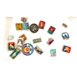 Selection of vintage and later badges includes USSR etc