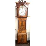 2 Key hole inlaid grandfather clock, converted into electric