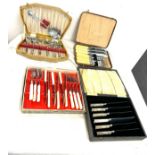 4 Vintage boxed cutlery sets