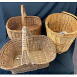 Selection of assorted wicker baskets