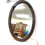 Oriental oval framed mirror measures approx measures approx 34 inches by 23 inches