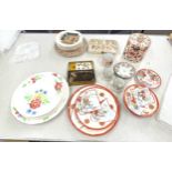 Selection of miscellaneous to include oriental pottery, spectacules and a players ash tray etc